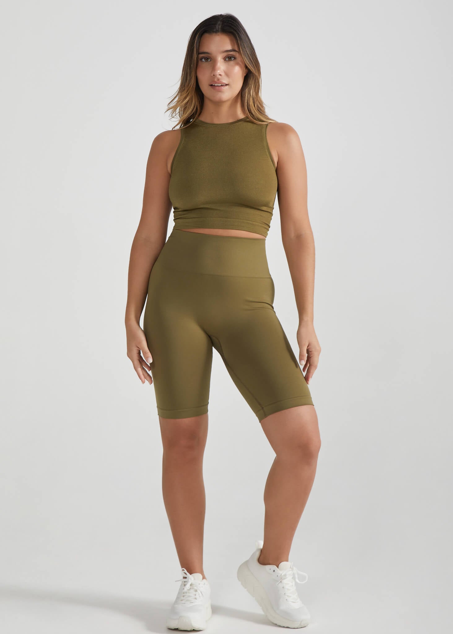 Olive best sale biker shorts